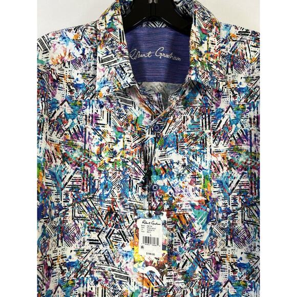 NWT Robert Graham Arnold Abstract Print Print Long Sleeve Shirt Size L $198 - Picture 4 of 10